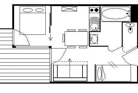 Résidence Soleil - Standard · Départ Aux Pieds · Balcon Mae-2684 Apartamento